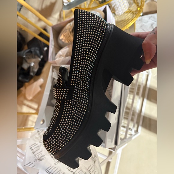 Always Stylin' Rhinestone Loafers - Black - Picture 6 of 7